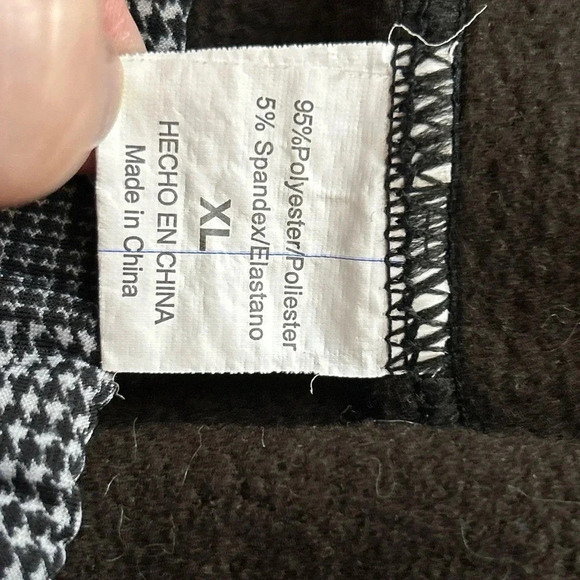 Women's XL‎ Houndstooth Stretch Leggings Fleece Lined Pull On Preppy Acadamia - Picture 13 of 14